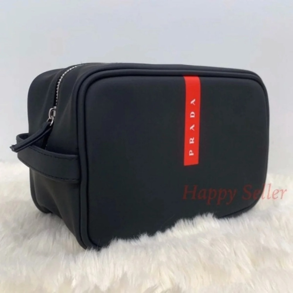 Prada Pouch Shaving Bag Toiletries Kit Makeup Case Organizer Clutch Dopp Kit NEW - Picture 4 of 6